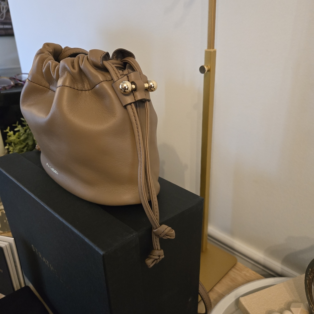 Strathberry Charlotte Drawstring – Soft Nappa Leather (Clay) - Picture 3 of 7